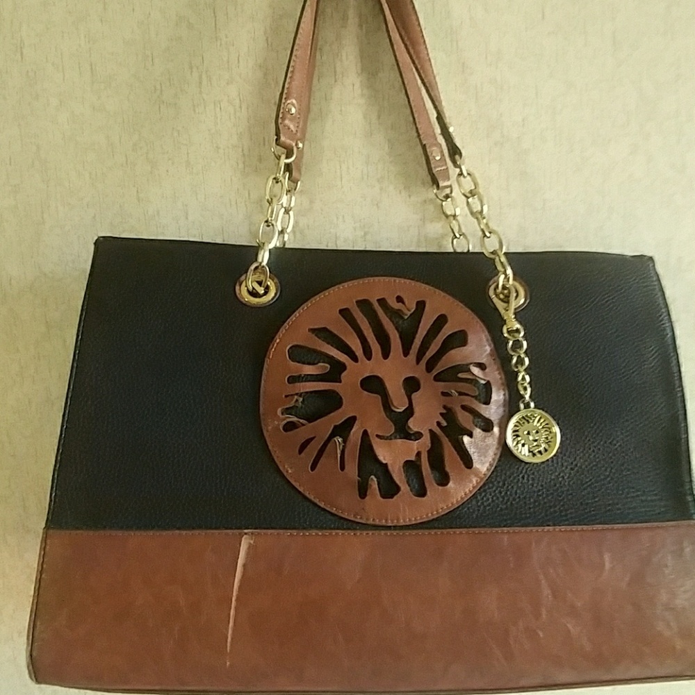 Good, genuine, leather, Anne Klein satchel purse